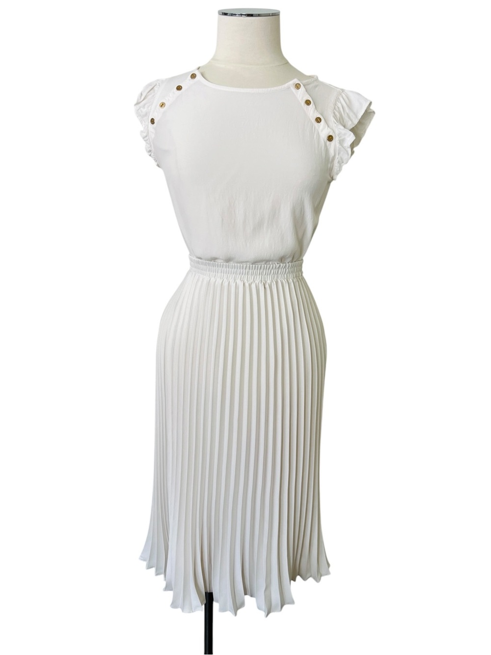 A NEW DAY Women’s Off-White Pleated Midi Skirt Size XS - Picture 3 of 11